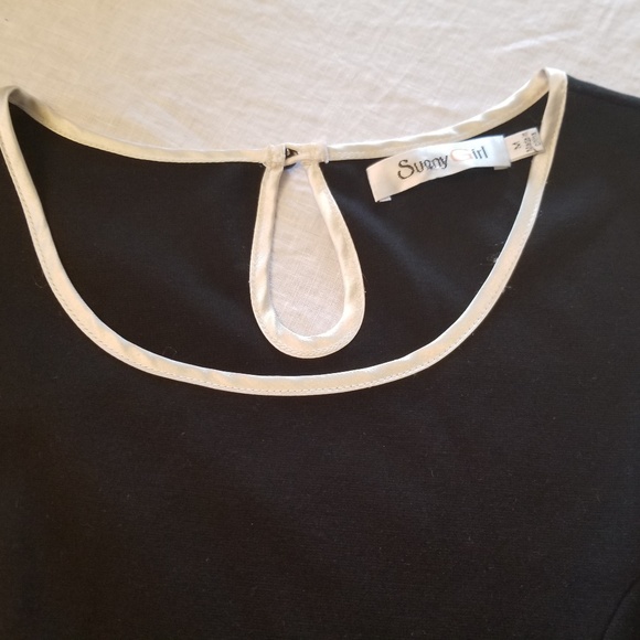 Sunny Girl Black/White Dress Sz M - Picture 5 of 8